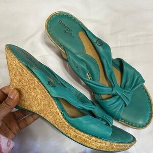 Born Teal Wedge Sandals - Used Great Condition